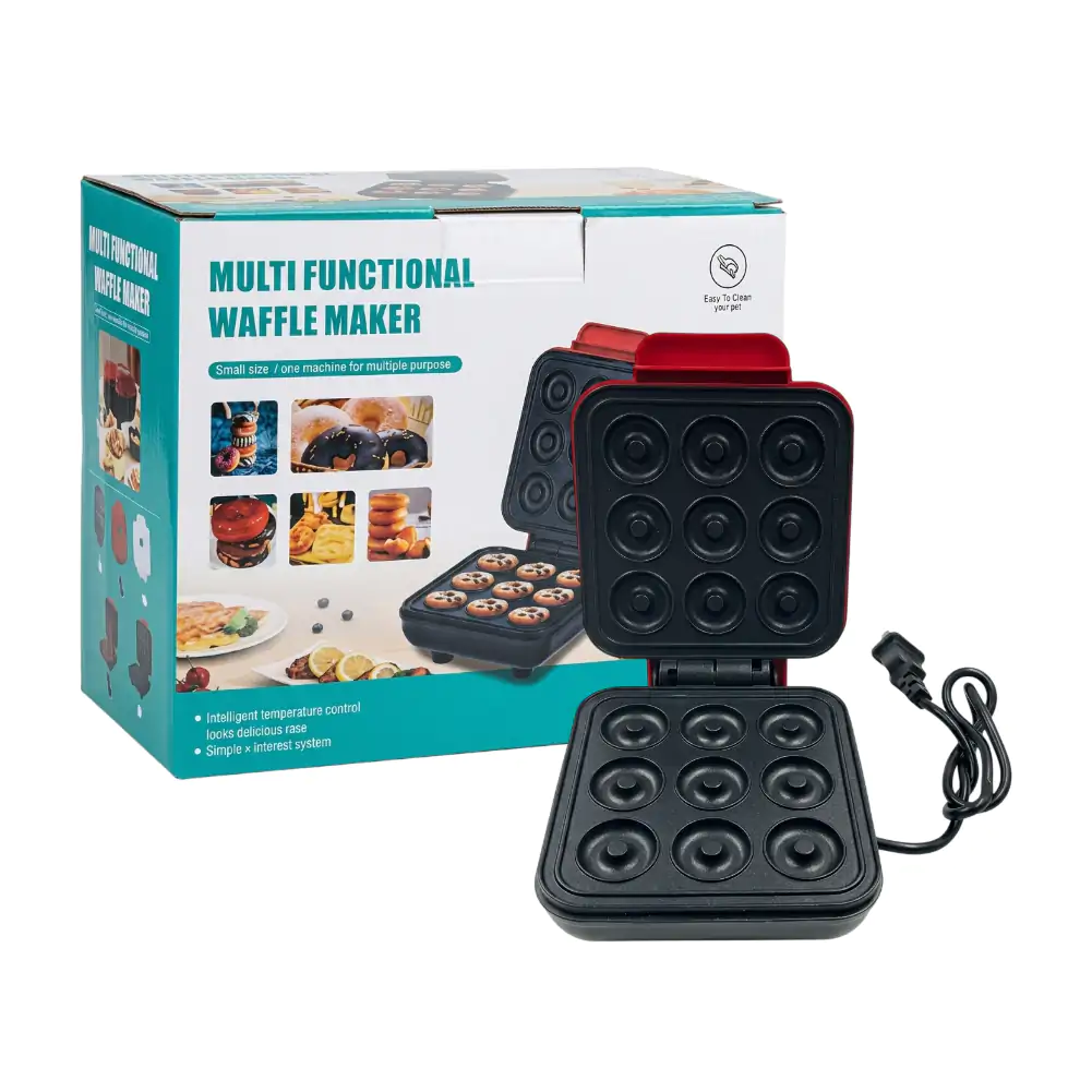 Máquina mini para hacer donas con 9 espacios, antiadherente, calentamiento uniforme / 1694358