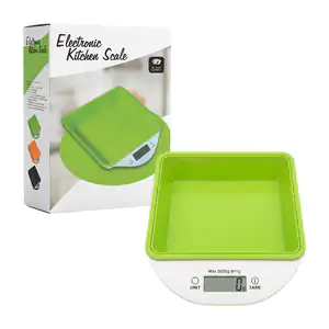 Báscula digital pequeña cuadrada de plástico para cocina, variedad de…
