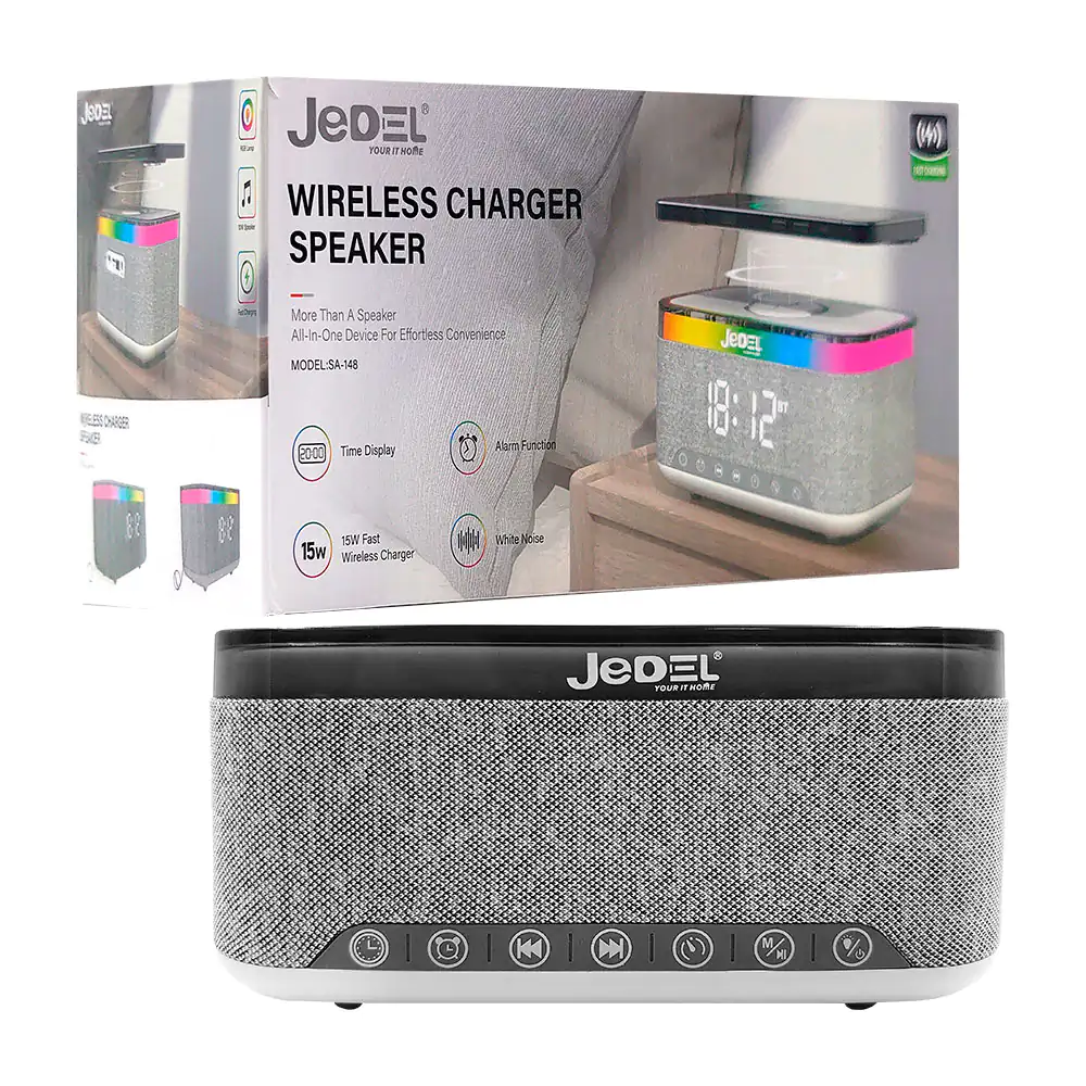 Bocina con cargador magnético, reloj despertador con 15w de potencia,…