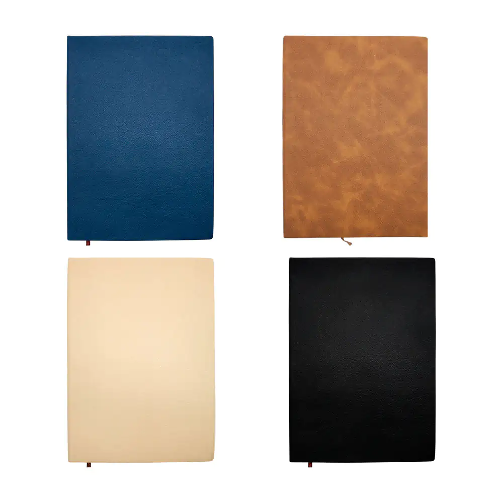 Libreta cosida tipo agenda con hojas a5 de raya y pasta tipo piel, variedad de colores