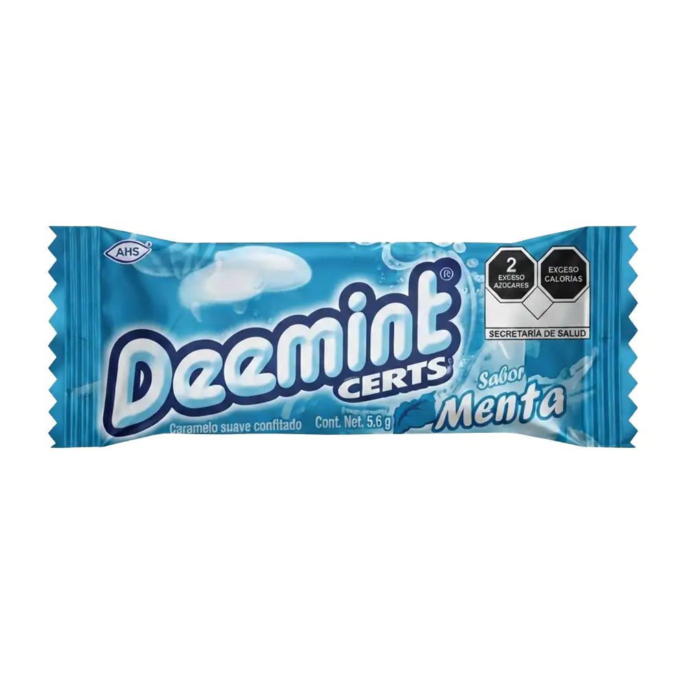 1pza deemint certs, caramelo suave confitado sabor menta, 5.6g / 181