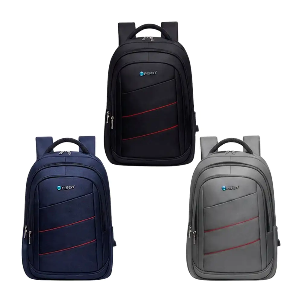 Mochila grande con 3 compartimentos + puerto usb y auxiliar 3.5, variedad