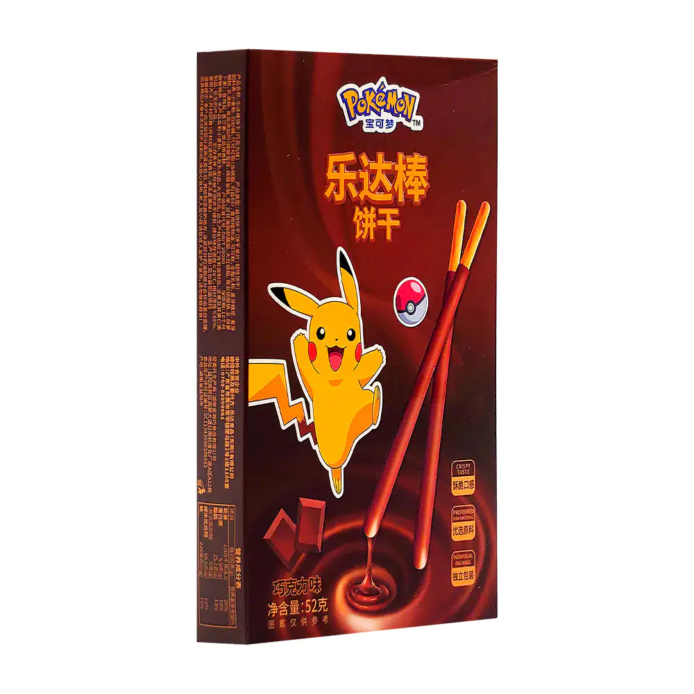 Caja de palitos tipo pocky, galleta cubierta de chocolate, temática de pokémon, 52g / 205293