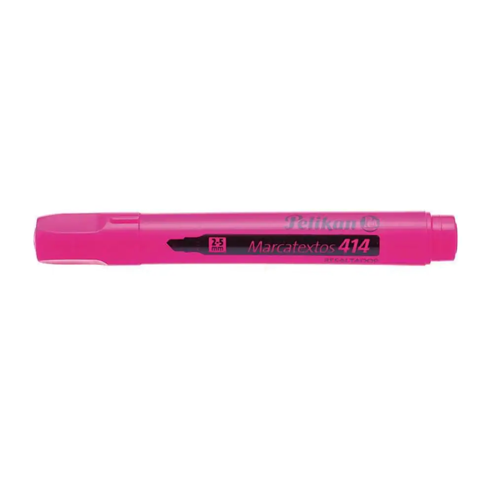1pza marcatextos resaltador pelikan en color rosa con punta ancha