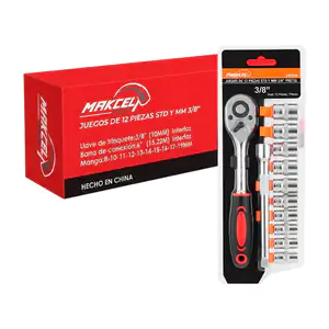 Juego con matraca metálica de 3/8 pulgada makcel tools, 10 dados de d…