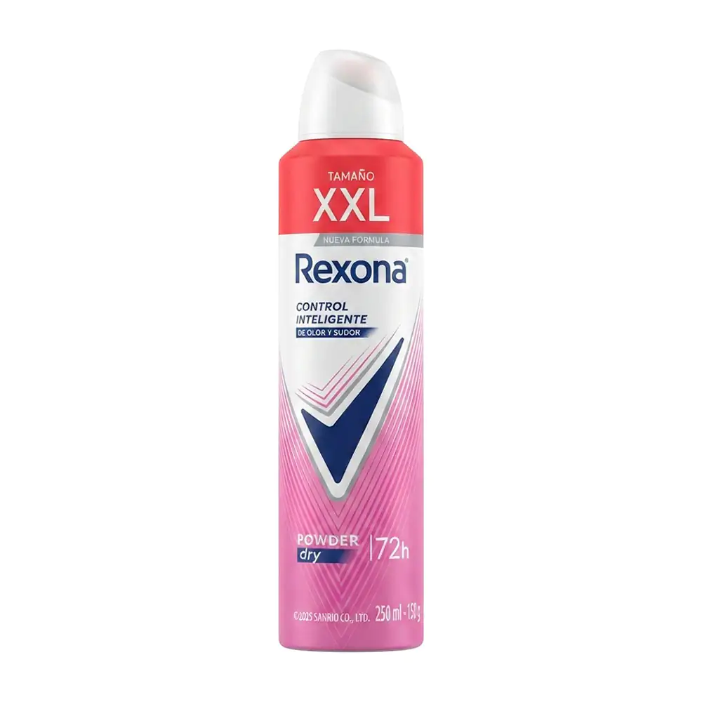 1pza Desodorante antitranspirante rexona en aerosol, aroma powder dry, 250ml