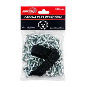 Cadena metálica para perro makcel tools de 48 pulgadas y grosor de 5mm