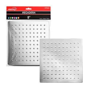 Regadera cuadrada de acero inoxidable makcel tools de 8 pulgadas + ac…