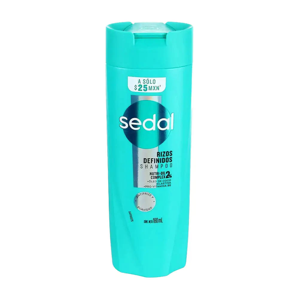 1pza shampoo sedal rizos definidos con óleo de coco, 180ml / 249783