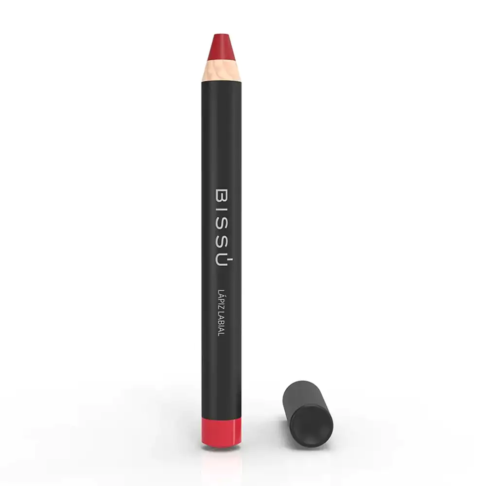 1pza lápiz labial bissu, gordito de madera, tono 06 cereza silvestre / 251701