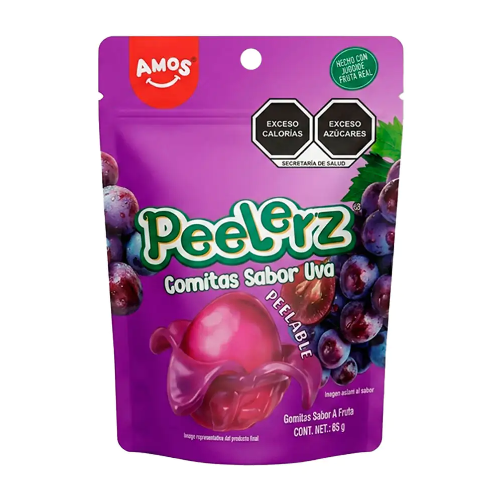 Bolsa con gomitas peelerz pelables con sabor a uva, 65g / 263977