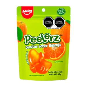 Bolsa con gomitas peelerz pelables con sabor a naranja, 65g / 264011