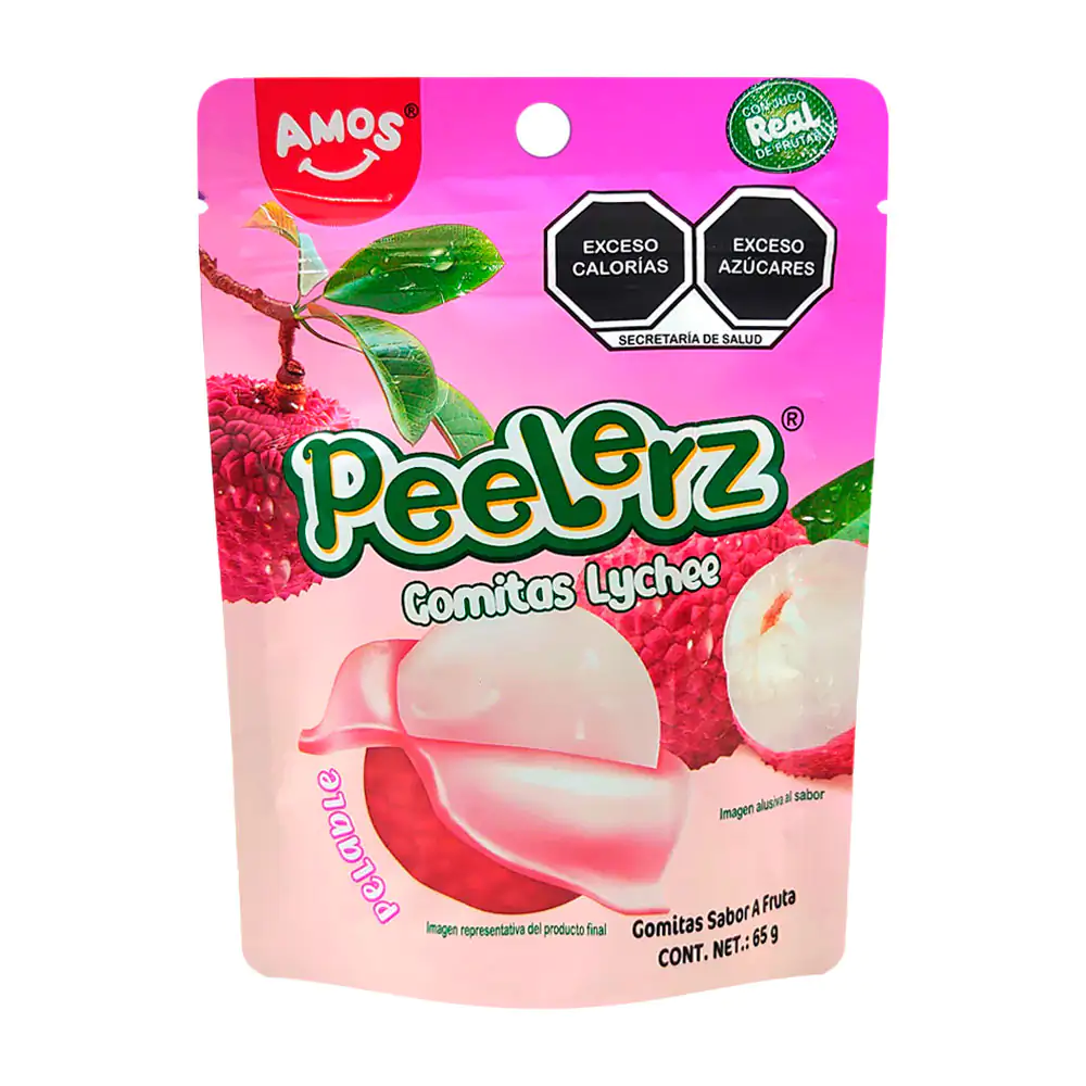 Bolsa con gomitas peelerz pelables con sabor a lichi, 65g / 285375