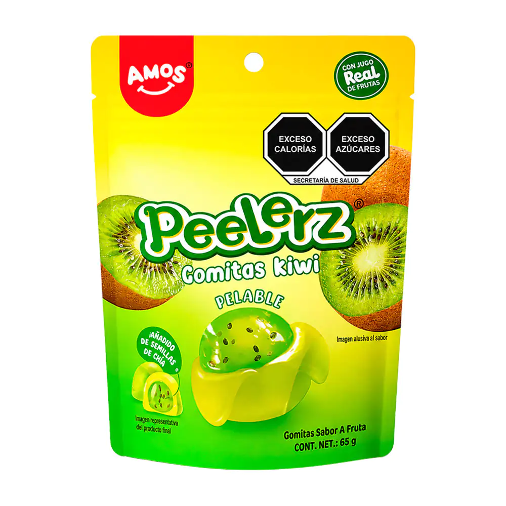 Bolsa con gomitas peelerz pelables con sabor a kiwi, 65g / 287034