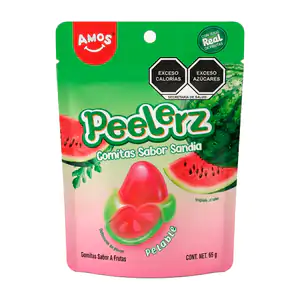 Bolsa con gomitas peelerz pelables con sabor a sandía, 65g / 287058