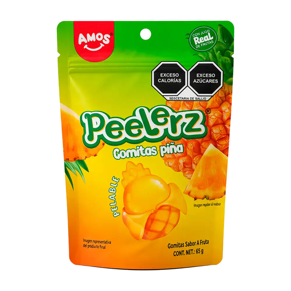 Bolsa con gomitas peelerz pelables con sabor a piña, 65g / 293295