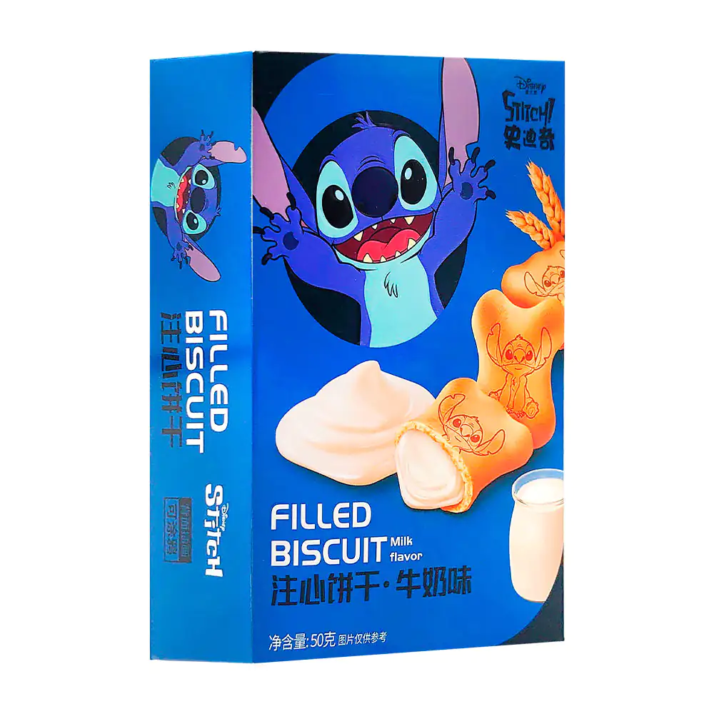 Galletas rellenas de crema dulce sabor leche, temática de stitch, 50g / 331889