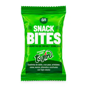 Snack cuadretas de frutas y semillas con cubierta de tajín, 13g