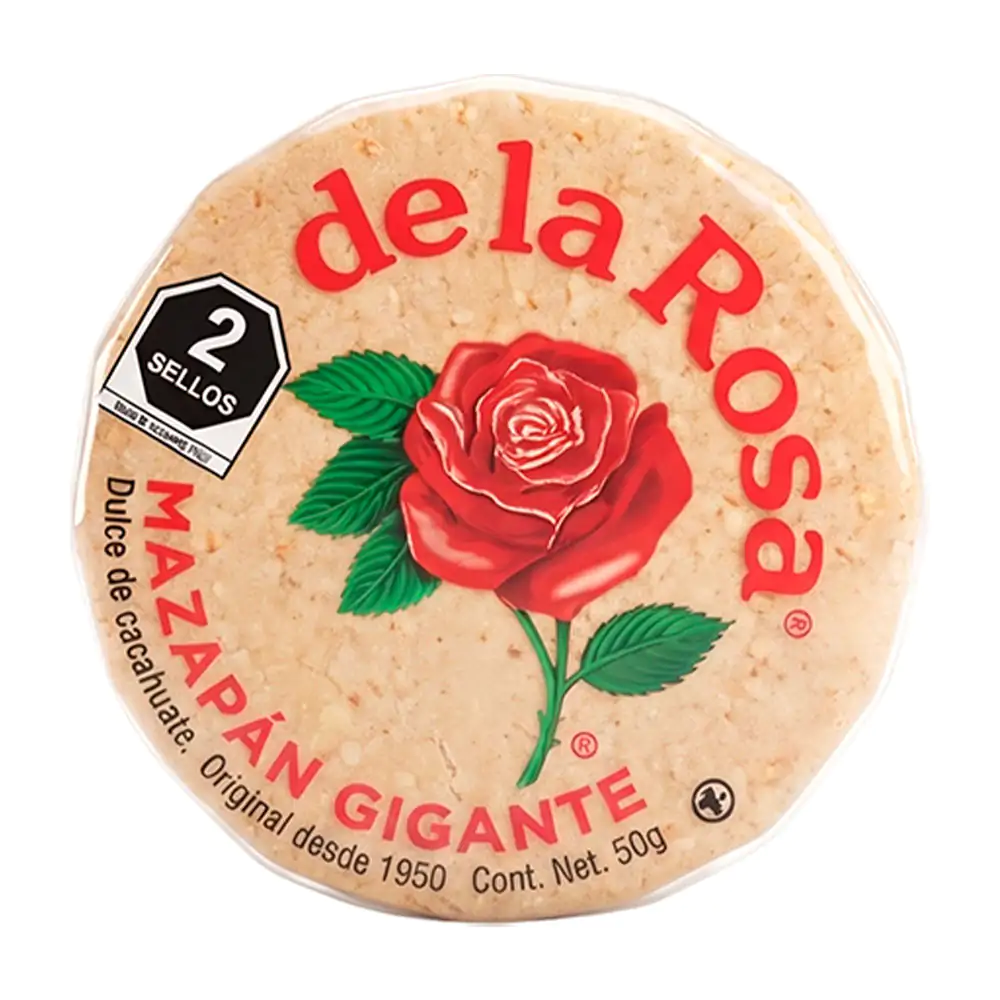1pza Mazapán gigante de la rosa con sabor original, dulce de cacahuate, 50g