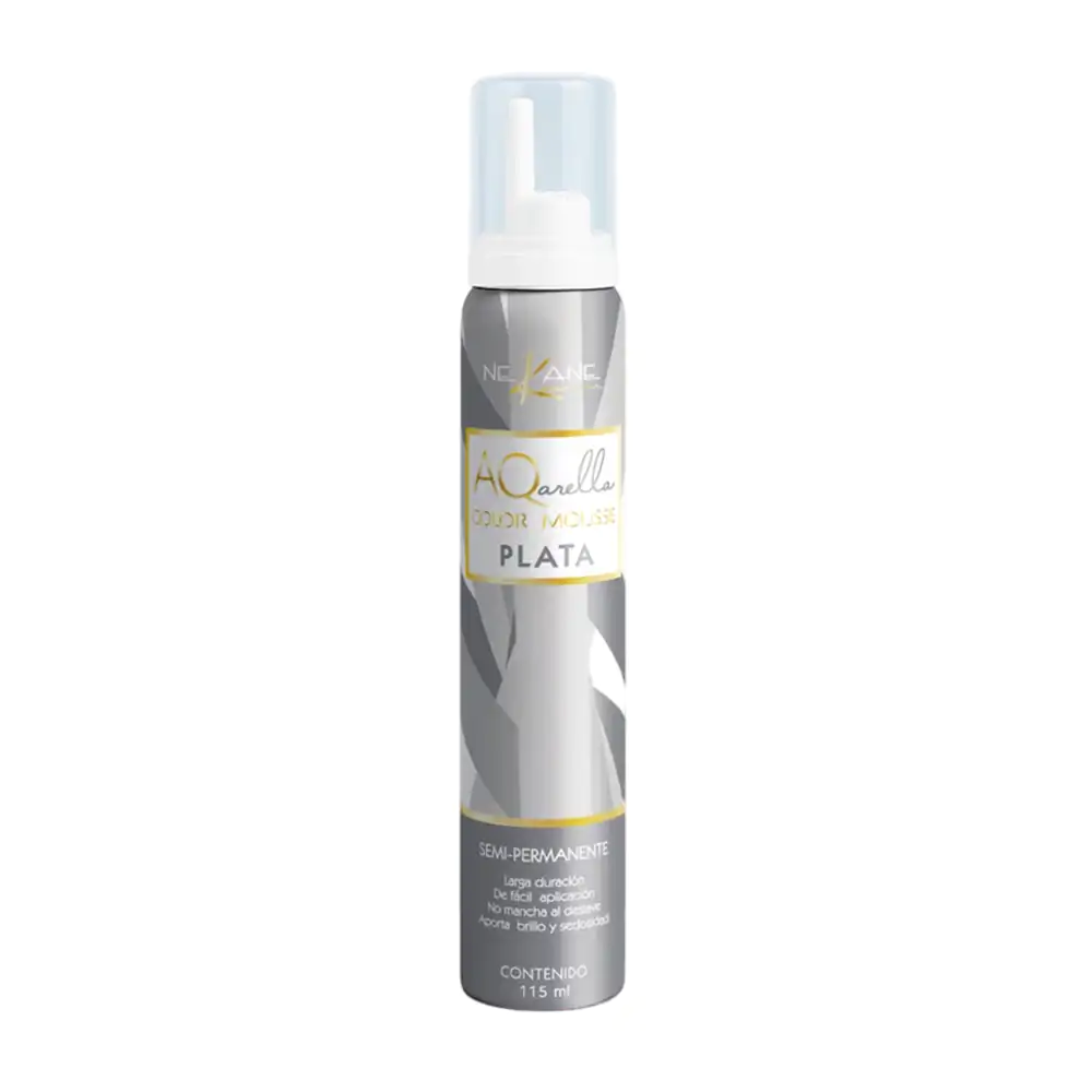 Tinte semipermanente aqarella en espuma 115ml, tipo mousse en tono plata / 490599