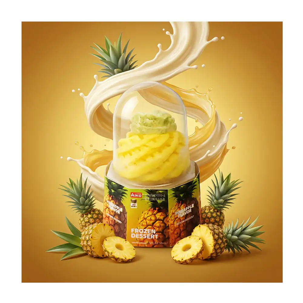 1pza helado cremoso coreano con sabor dulce y forma de piña, 90ml / 513844