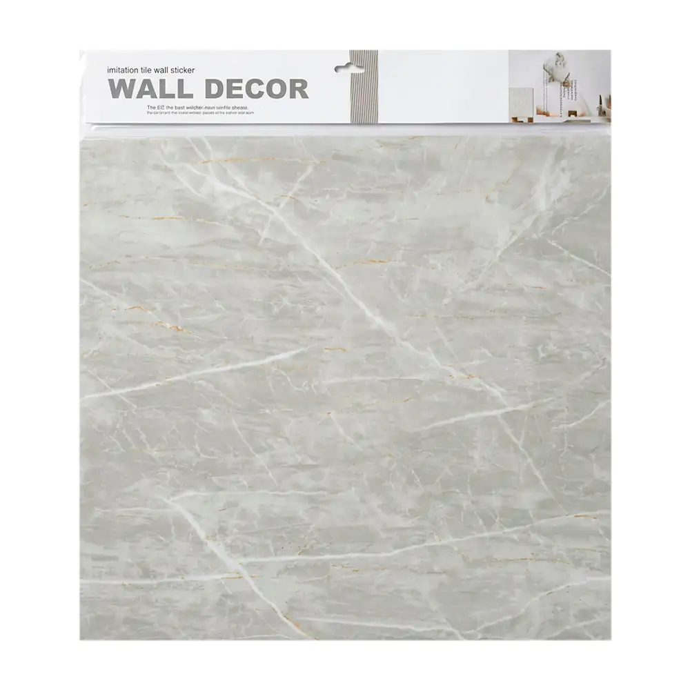 Paquete con 5 láminas de papel tapiz con diseño de gris detalles dorados, 60x60cm / 59-9