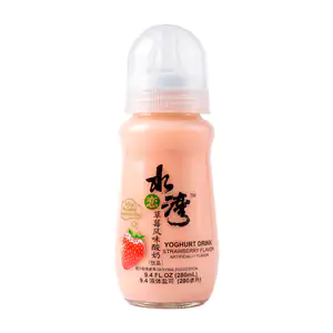 1pza botella con yogurt bebible sabor fresa en botella tipo biberón, …