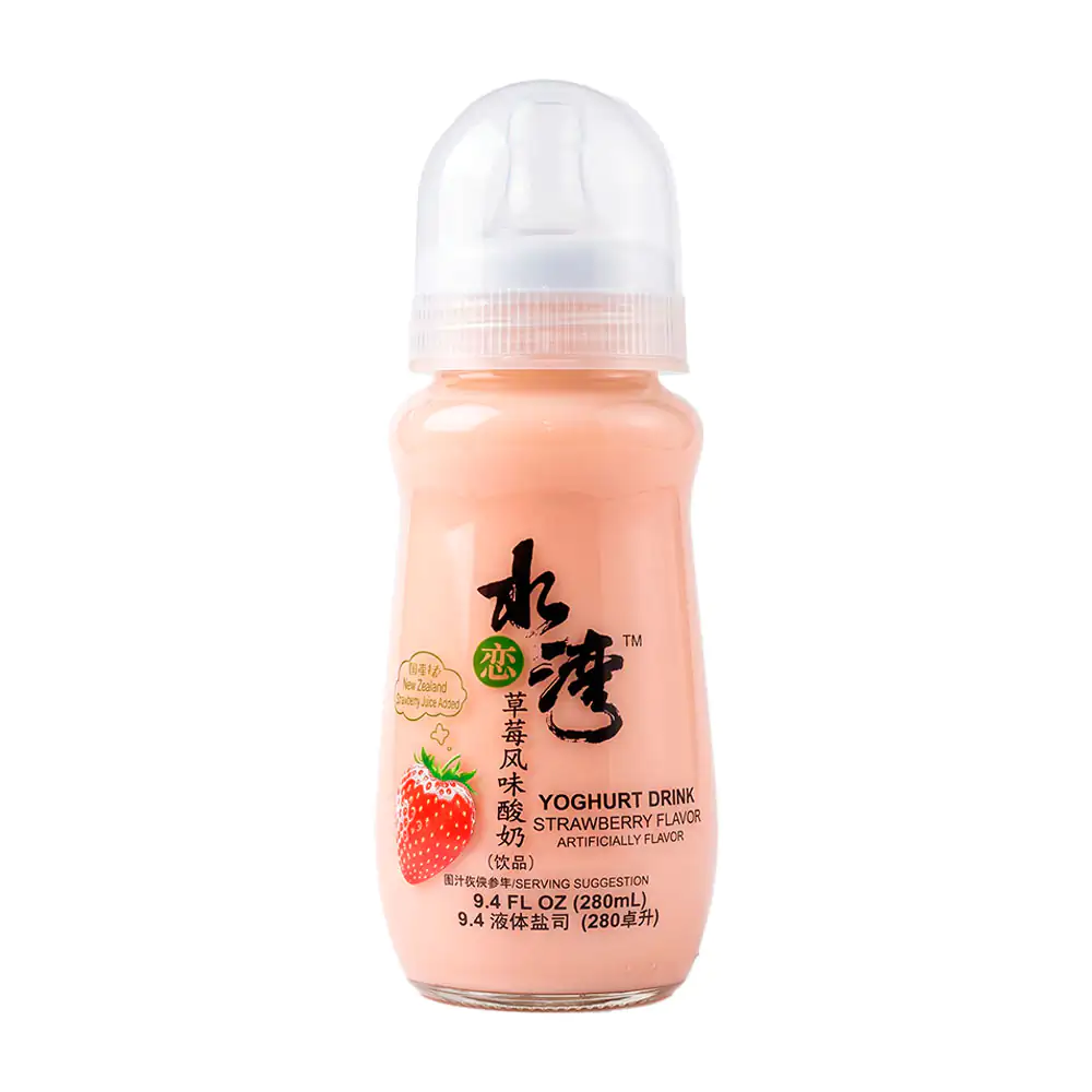 1pza botella con yogurt bebible sabor fresa en botella tipo biberón, 280ml / 600039