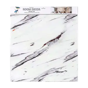 Paquete con 5 láminas de papel tapiz con diseño de mármol gris-blanco…