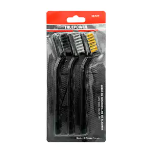 Blíster con mini 3 cepillos de cerdas metálicas truepower con mango e…