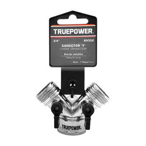 Adaptador metálico truepower en forma de y con acabado cromado y cier…