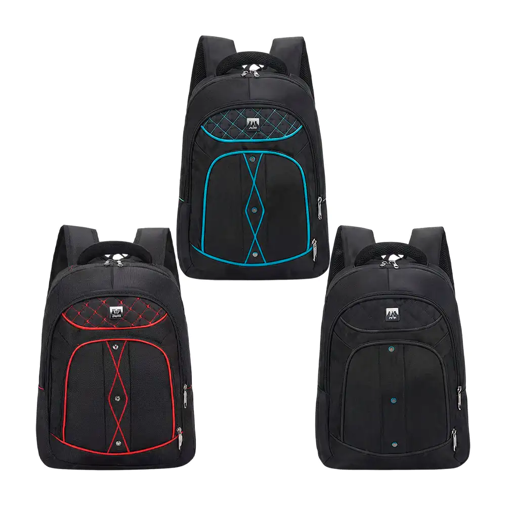 Mochila con 3 compartimentos, con diseño de rombos y relieve en color, variedad de colores / 803