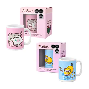 Taza de cerámica, 450ml con estampado de pusheen + chocolates con lec…