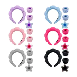 Set para skincare con diadema y muñequeras afelpadas + pinza para el …