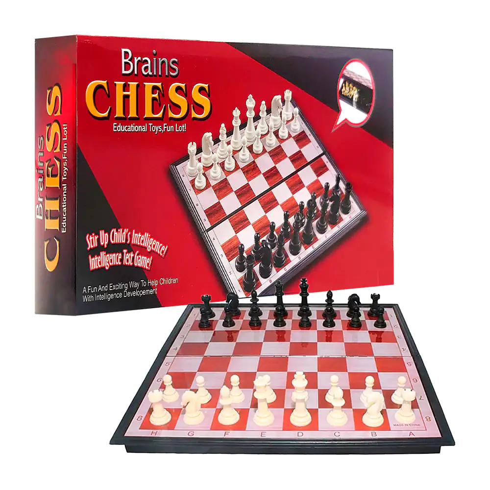 Juego de mesa, ajedrez 21x21cm brains chess con piezas magnéticas