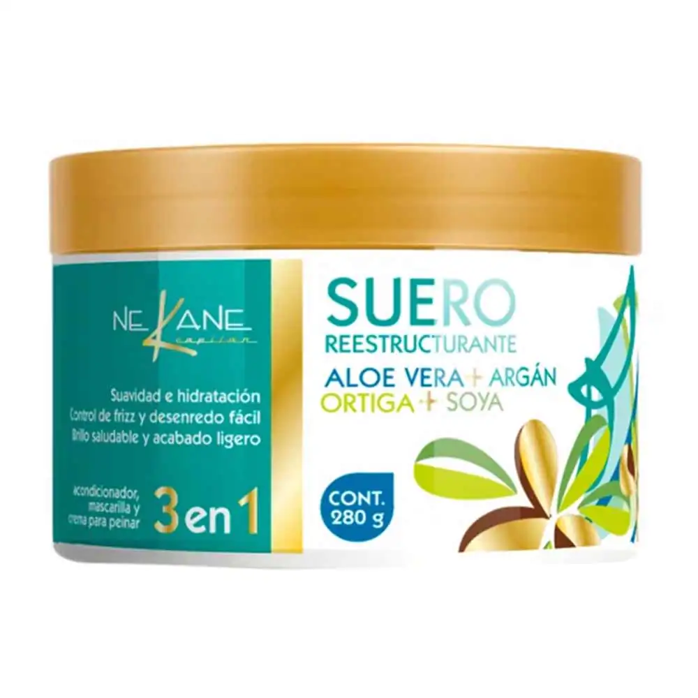Tratamiento suero reestructurante 3en1, aloe vera, ortiga y soya 280g, suaviza e hidrata / 853396 
