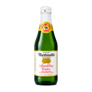 Bebida sidra de manzana con gas, botella de vidrio tipo vino, 250ml