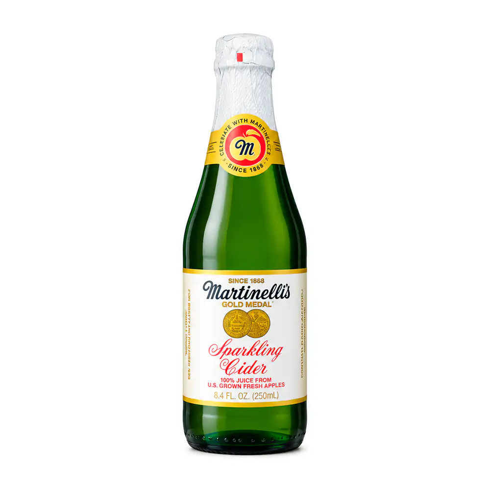 Bebida sidra de manzana con gas, botella de vidrio tipo vino, 250ml