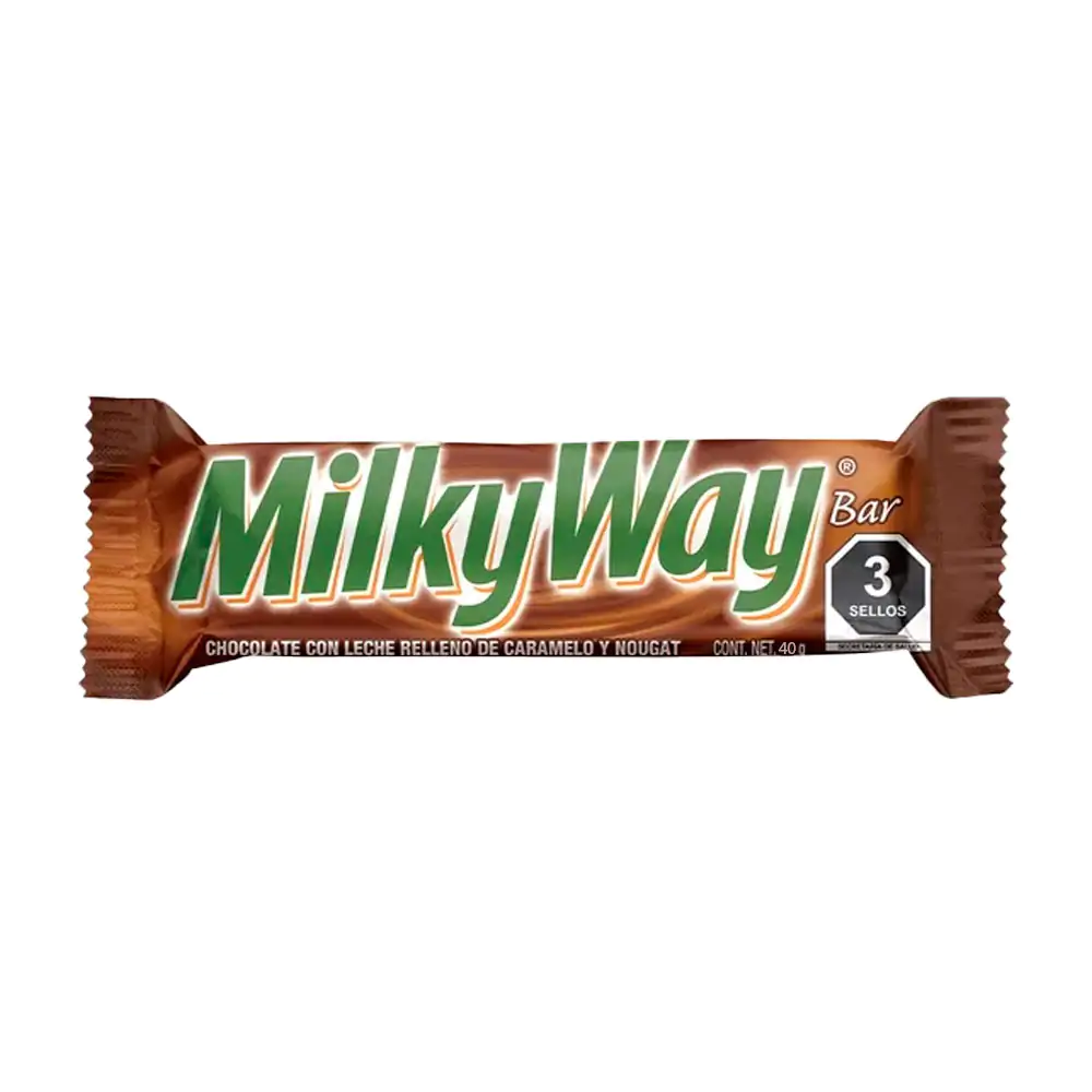 1pza barra de chocolate milkyway rellena de caramelo y nougat, 40g / 917603