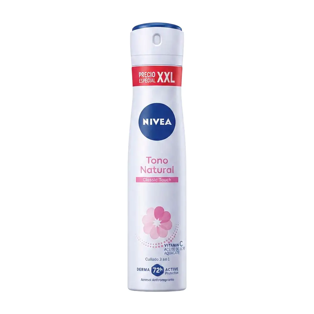 Desodorante antitranspirante nivea tono natural xxl en aerosol, 250ml