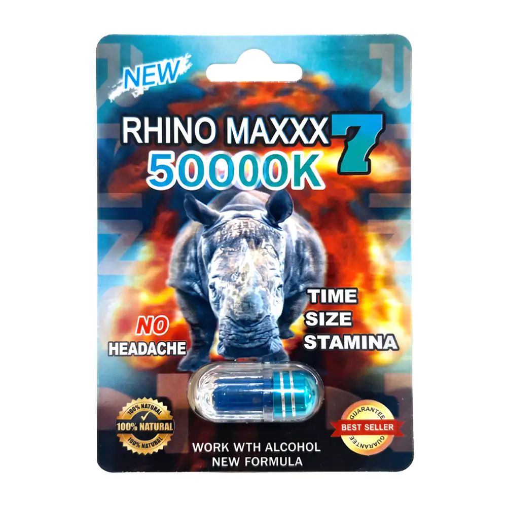 1pza pastilla rhino maxx 7 50000k con efecto estimulante de alta resistencia y duración / 979134