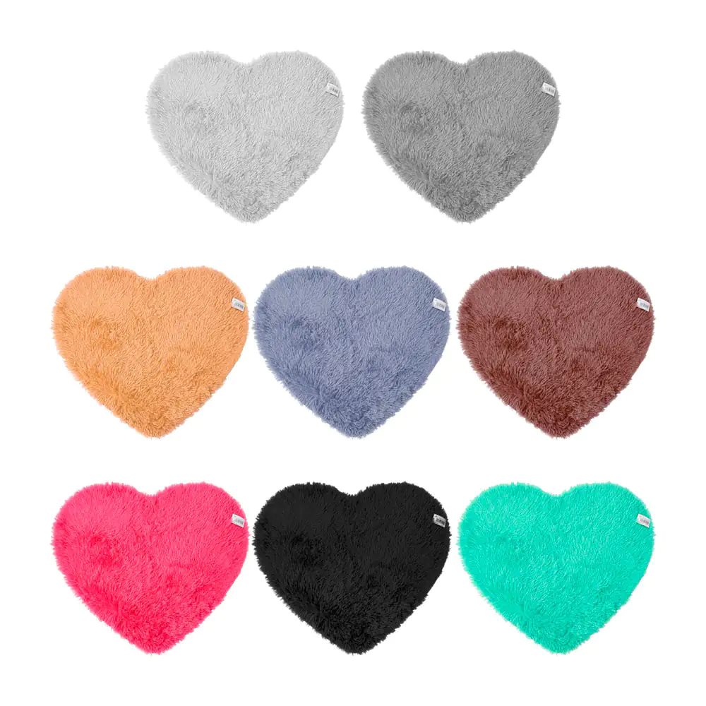 Tapete afelpado suave en forma de corazón 69x80cm, variedad de colores / a-11.tap