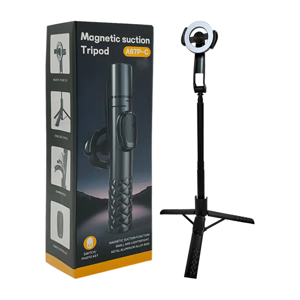 Tripié plegable ajustable para cámara, soporte magnético para celular…