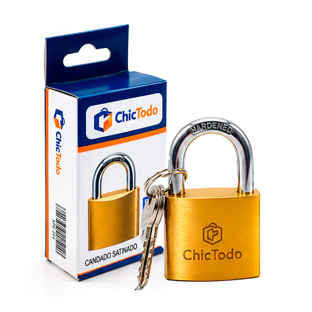 Candado chictodo hierro chapa delgada con juego de 3 llaves, 32mm