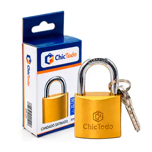 Candado chictodo hierro chapa gruesa con juego de 3 llaves, 32mm