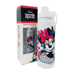 Termo de acero inoxidable con capacidad de 800ml y asa con temática d…