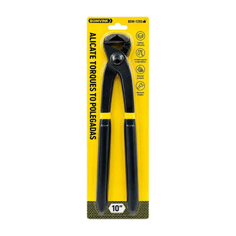 Tenaza tipo alicate para corte bomvink 26cm, diseño antiderrapante y ergonómico / bom-1293
