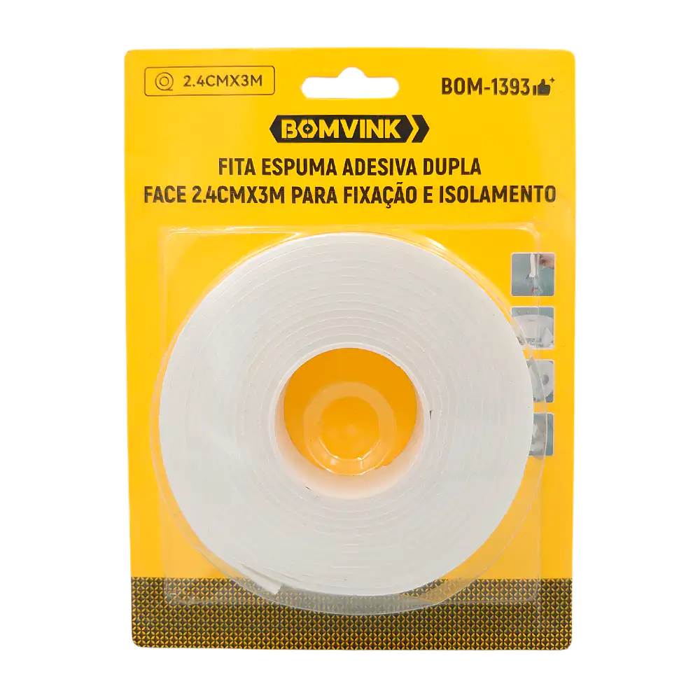 Rollo de cinta adhesiva doble cara bomvink de 2.4cm × 3m de longitud / bom-1393