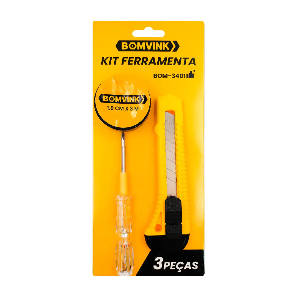 Kit de herramientas, cúter, desarmador y cinta métrica, para trabajo …