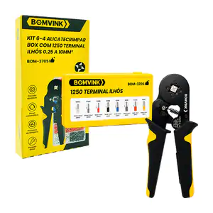 Paquete con pinza ponchadora bomvink y estuche con juego de puntas me…